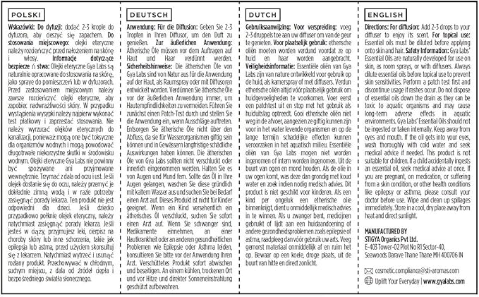 Gya Labs Thyme Essential Oil for Hair - 0.34 Fl Oz - 100% Pure Natural Thyme Oil for Skin, Diffuser & Candle Making Scent