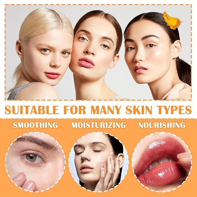 Turmeric skincare set with face wash, eye cream, toner, cream, serum, tinted lip balm, 3 honey face masks, under eye patches and lip mask (11 pcs) by Brand