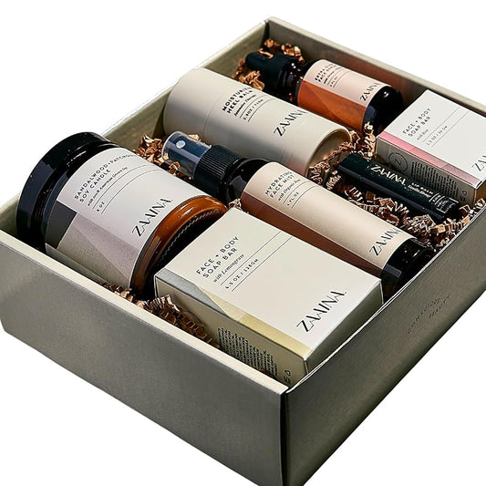 Spa Gift Set for Her - Relaxation Spa Kit for Women Handmade in USA, Luxury Spa Gifts for Women, Spa Gift Basket for Mom, Pampering At Home Bath and Body Self Care Spa Package, Birthday Gifts for Women by ZAAINA