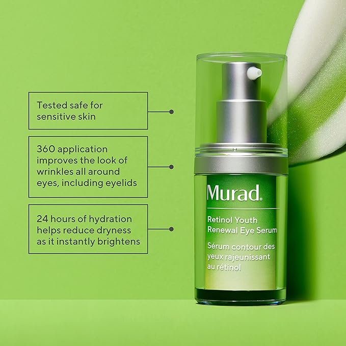 Murad Target Eye Wrinkles (3 Piece Value Set) - Retinol Eye Serum, Targeted Wrinkle Corrector, Retinol Eye Mask - Improves Undereye Puffiness Dark Circles and Reduces the Appearance of Fine Lines