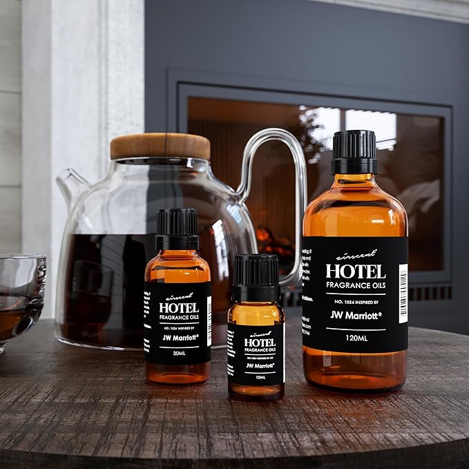 AirScent Hotel Diffuser Oil Inspired by The JW Marriott's Oud Safir Scent - Fragrance Oil No. 1024 for Ultrasonic and Waterless Diffusers and Crafting - 10 ml, 0.34 fl oz Glass Bottle with Dropper