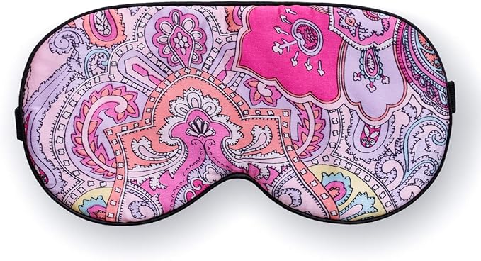 Maxfeel 100% Pure Silk Eye Mask - Sleep Eye Cover in Printed Colors (#12)