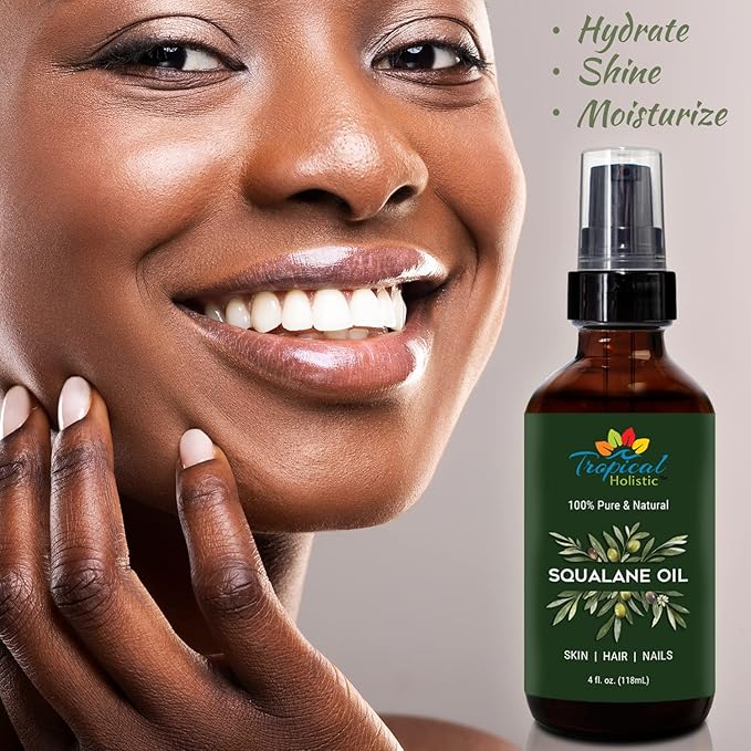 100% Squalane Oil - Pure Plant Derived Vegan All Body Moisturizing Serum (4oz / 118mL) - Ideal Squalane Oil for Face, Body, Hair & Nails