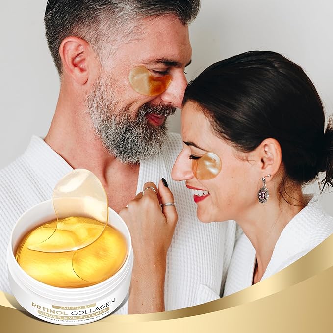 VELAMO ADVANCED Under Eye Patches: 24K Gold Under Eye Mask for Puffy - Retinol Patchology Eye Patches for Wrinkles and Dark Circles Puffiness- Collagen Under Eye Bags Treatment for Women Men 60 Pcs