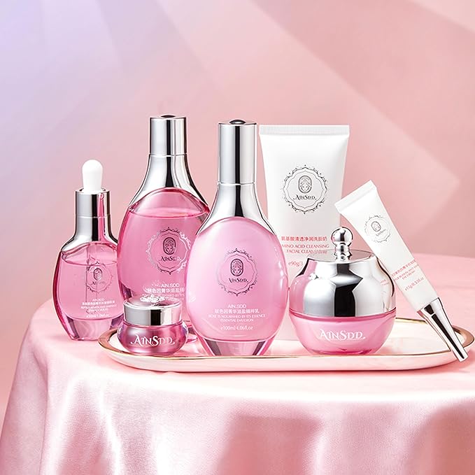 Hyaluronic Acid Anti Aging Skin Care Set Daily Skincare Kit For Women Gift Set 7 Pieces Women Beauty Set Valentine‘s day gift