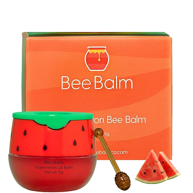 Original My Bee Balm Lip Balm - Watermelon Hydrating Balm Honey Pot for Dry, Chapped & Cracked Lips with Propolis, Honey & Vitamin E - Soften, Smooth & Reduce Lip Lines