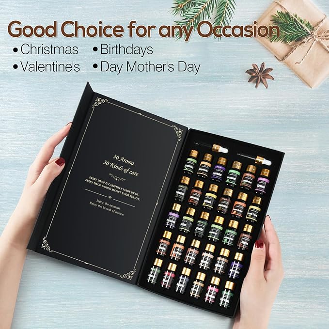 Essential Oils Set -Essential Oils - 100% Natural Essential Oils-Perfect for Diffuser, Humidifier,Aromatherapy, Massage,Skin & Hair Care,30x5 ml(0.17fl.oz