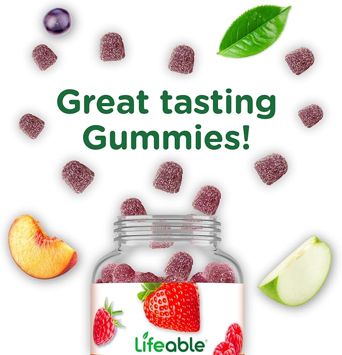 Lifeable Biotin Gummies | 10,000mcg | Great Tasting Hair Skin and Nails Gummies | GMO-Free Vegan Biotin Supplement | Hair Skin and Nails Vitamins for Women | 90 Gummies