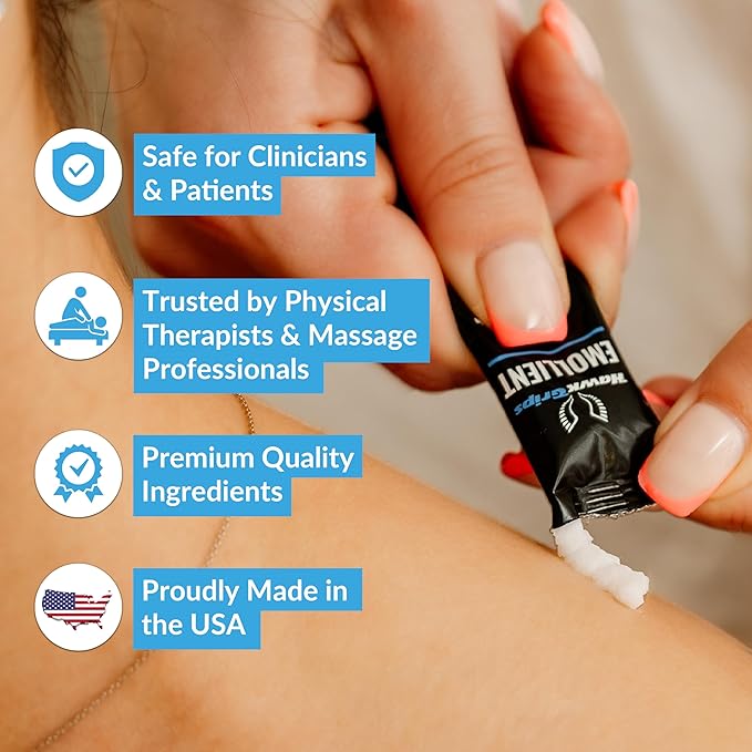 7ml Massage Emollient Single Use Packet, Unscented, Emollient for IASTM and Massage, Soft Tissue Mobilization for Massage Therapy, 36 Count