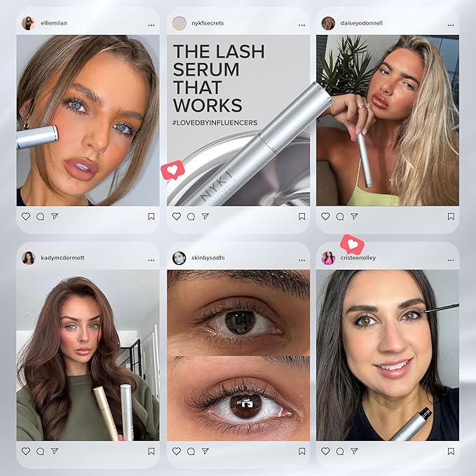 NYK1 CONCENTRATED Lash Serum For Eyelash Growth (3ml) LashForce Eyelash Serum To Grow Lashes Longer And Thicker - Lash Growth Serums For Easy Application And Long Lasting Results For Fuller Eyelashes