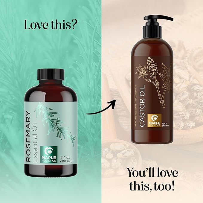 Pure Rosemary Essential Oil with Dropper - Undiluted Rosemary Oil for Hair Skin and Nails and Refreshing Aromatherapy Oil for Diffusers - Essential Oil for Cleansing Dry Scalp Care 4oz