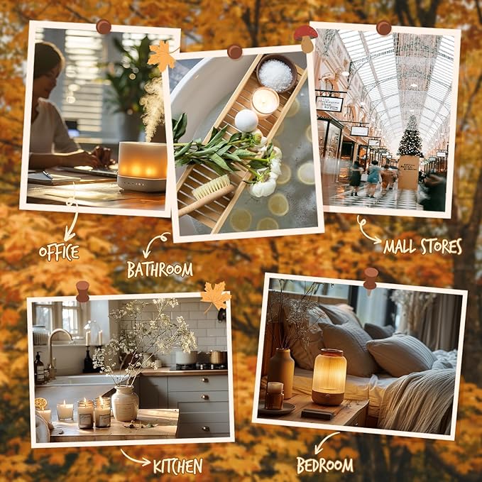 Autumn Essential Oils Set, Fragrance Oil Gift Set for Oil Diffusers, Scented Oils for Soap Candle Making 6x10ml - Pumpkin Spice, Nutmeg, Apple Pie, Autumn Harvest, Cinnamon, and Maple Syrup