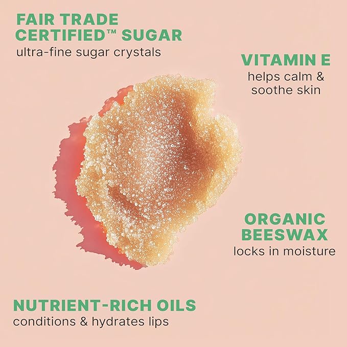 Lip Scrub Exfoliator Mint - USA Made Sugar Lip Scrubber with Natural & Organic Ingredients
