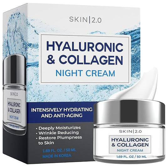 Korean Hyaluronic Acid & Collagen Face Moisturizer - Dermatologist Tested, Ultra Hydrating, Anti-Aging, Clean Beauty, Cruelty-Free Korean Skincare for All Skin Types - 1.69 Fl oz
