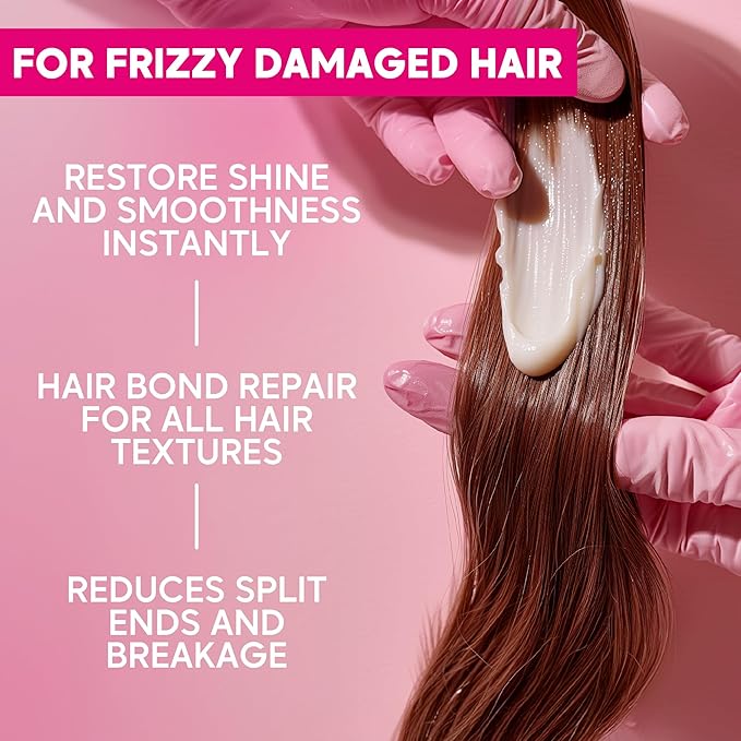 HAIR MASK FOR DAMAGED HAIR BRAZILIAN BONDOX TREATMENT 8.8oz Thermal Activated Mask for Dry Frizzy Hair | Formaldehyde Free Cruelty Free,Results for up to 1-3 months, Almond Hair Oil, Collagen seaweed