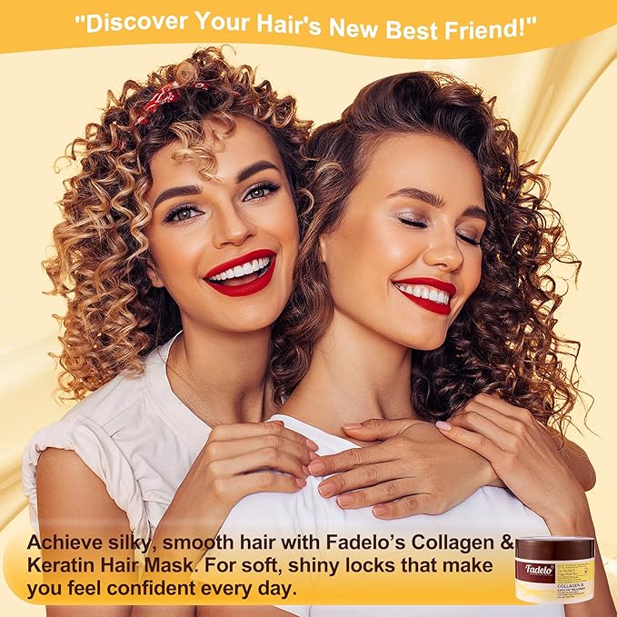 Collagen+Keratin Hair Mask - Deep Repair for Damaged Hair with Argan Oil and Vitamin E - Hydrating Treatment for Dryness and Damage-150 ml (Refreshing), Yellow (5.07 Fl Oz (Pack of 1), Fresh)