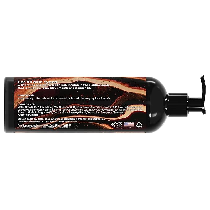 MADE IN THE USA Ultra Moisturizing Shea Butter Lotion with Hyaluronic Acid and Rosehip Oil for anti-aging ORGANIC VEGAN body and hand lotion 16oz (Dulce De Leche)