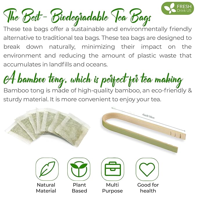 FreshDrinkUS, 105 Premium Soursop Graviola Leaf Tea Bags, The Finest Soursop Tea, 100% Natural and Pure, Handmade, Made With Natural Materials-Corn Fiber Tea Bag, Sugar/ Caffeine/ Gluten Free, Hoja Guanabana Tea