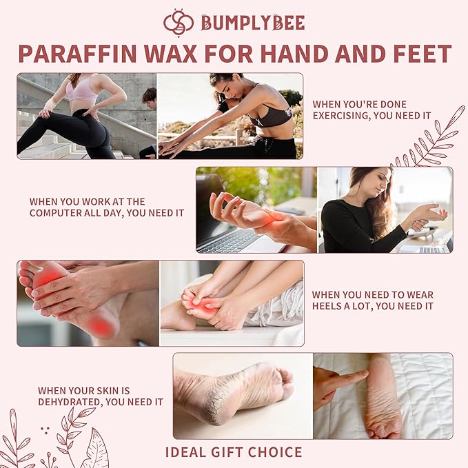 Paraffin Wax Machine for Hand and Feet - 3500ml Hot Wax Hand Wax Machine with 18 Pcs Paraffin Bath Wax, Foot Wax Paraffin Foot Care Kit, Hand Wax Machine, Smooth and Moisturize Hands