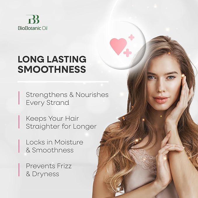 Bio Botanic Oil Range – Hair Mask for Straightened Hair with Plant Keratin & Organic Argan Oil, SLS-Free Deep Hydration & Repair, Salt-Free Formula for Long-Lasting Smoothness