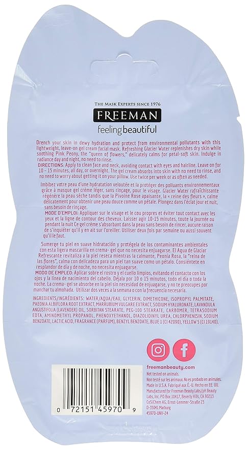 Freeman Facial Glacier Water Hydrating Cream Mask (Pack of 2)
