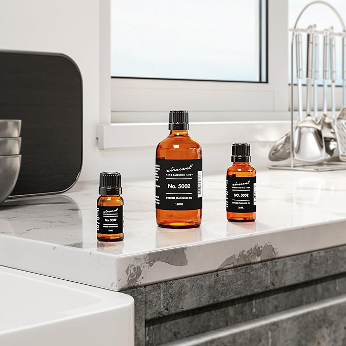 AirScent Creed-Aventus-Inspired Diffuser Oil - No. 5002 Perfume Dupe - Premium Fragrance Oil Blend for Ultrasonic and Waterless Diffusers and Crafting - 10 ml, 0.34 fl oz Glass Bottle with Dropper