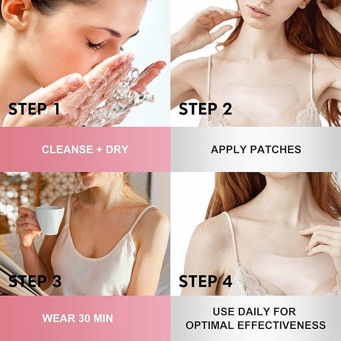 Reusable Wrinkle Patches 3 Pack - Silicone Fusion Treatment Forehead Patches for Brow Lift, Wrinkle Smoothers, Reduce Frown Lines & Face Lift (Chest)