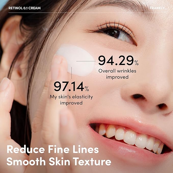 FRANKLY Retinol 0.1% Cream, 1.01 fl oz - Beginner Retinol | Night Cream | with Ceramides & Natural Ginseng | Anti-aging, Wrinkles Care, Reduces Congestion and hyperpigmentation | Korean Skin Care