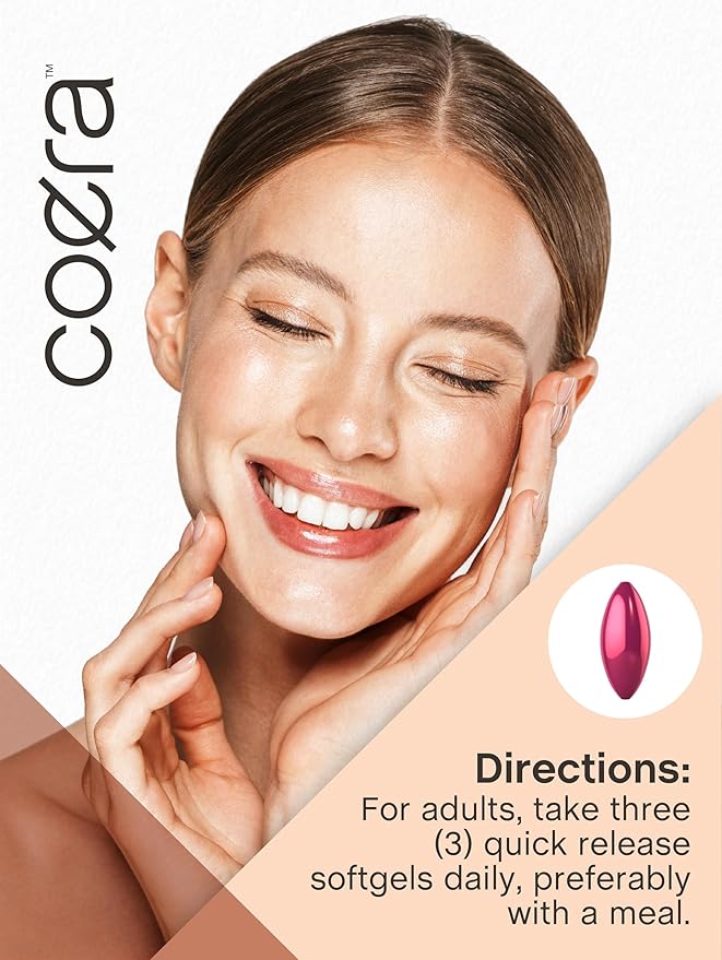 Coera Hair, Skin and Nails Vitamins | 165 Softgels | with Biotin, Collagen & Moroccan Argan Oil | Non-GMO & Gluten Free Supplement for Men and Women