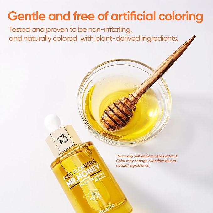 BANILA CO Miss Flower & Mr Honey Propolis Rejuvenating Ampoule | Nourishing Serum with Propolis Extract & Royal Jelly | Hydrating Korean Skincare Essence for Youthful Radiance (50ml / 1.01 fl oz)