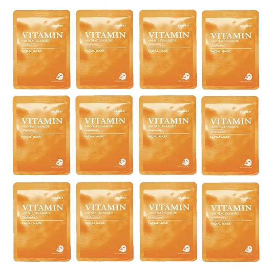 SKIN627 Bulk 12PK Face Masks Skincare, Korean Skincare, Facial Mask, Sheet Masks Korean (12PK Moisturizing)