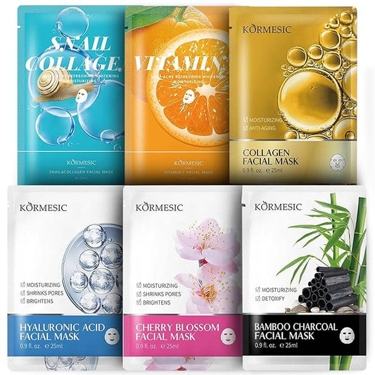 Facial Sheet Mask Pack- Hydrating,Nourishing Premium Quality (12 pack)