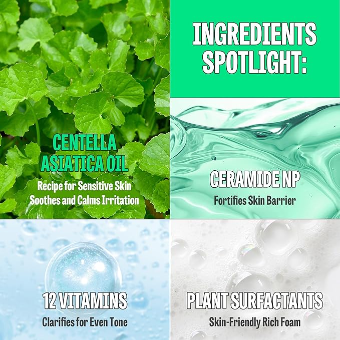 [K-Beauty] Cica Biome Oil to Foam - All-in-One Korean Face Wash Oil Based Foaming Facial Cleanser - Deeply Hydrating & Moisturizing Makeup Deep Cleansing Oil for Sensitive Skin (3.88 fl oz)