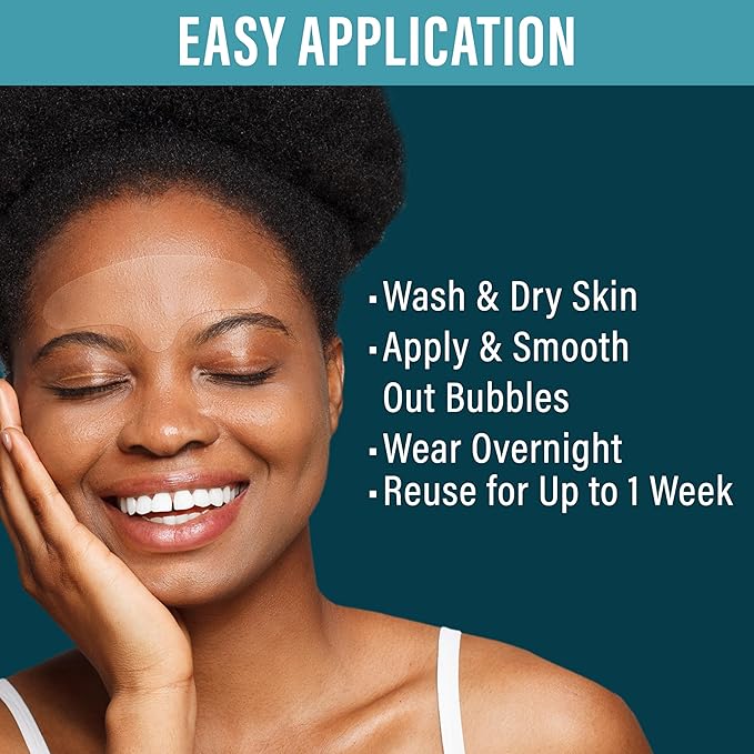 NUVADERMIS Silicone Forehead Wrinkle Patches - Anti Aging Wrinkle Patches for Face Overnight Use - Reduces Fine Lines and Wrinkles (Forehead, 6 Pack)