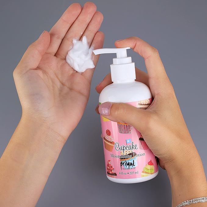 Primal Elements Hand and Body Cream Shea Butter Lotion, 8 Fl Oz (Pack of 1), Cupcake