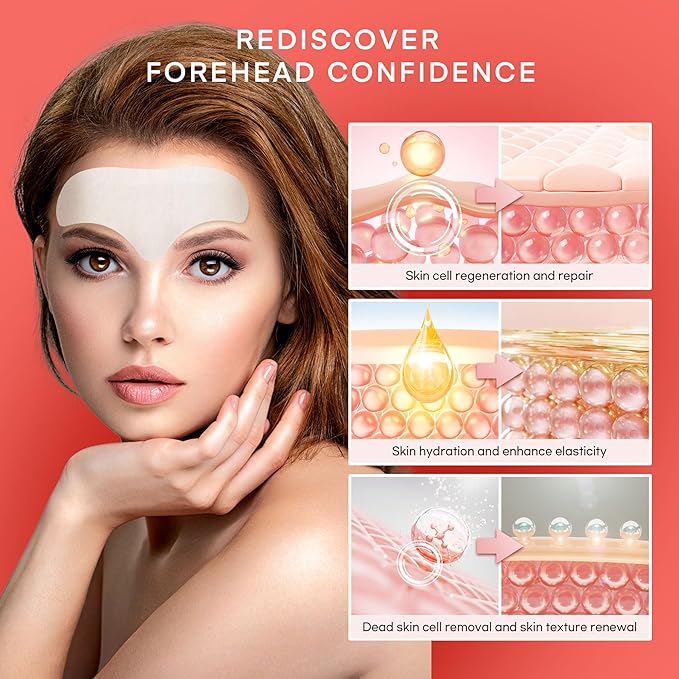 Forehead Wrinkle Patches For Anti-Wrinkle: Facial Wrinkle Patches for Forehead Fine Lines & Frown Lines - Overnight Mask with Peptide