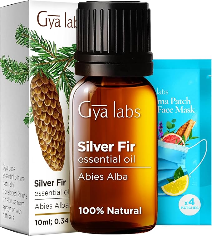 Gya Labs Silver Fir Essential Oil for Diffuser - 0.34 Fl Oz - 100% Pure Natural Silver Fir Oil for Skin, Hair, Aromatherapy & Candles Making - Fresh Woody Scent