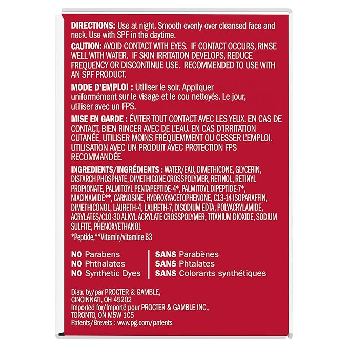 Olay Retinol Face Moisturizer, 24 MAX Anti-Aging Night Cream for Women, Fragrance-Free, Non Greasy - Anti-Wrinkle, Smooth Fine Lines, Tightening, Hydrating Skin Care - Peptides, Glycerin, 1.7 Oz