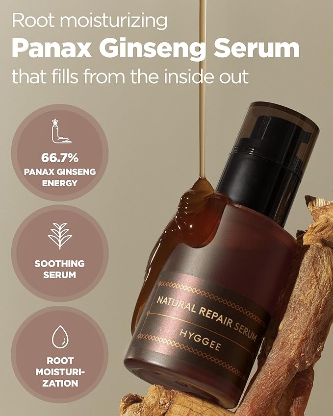 Natural Repair Serum - Hydrating & Nourishing Face Serum with Ginseng Extract - Antioxidant & Rejuvenating - Highly Concentrated Formula for Night Treatment - Skin Irritation Free, 1.01 fl.oz.