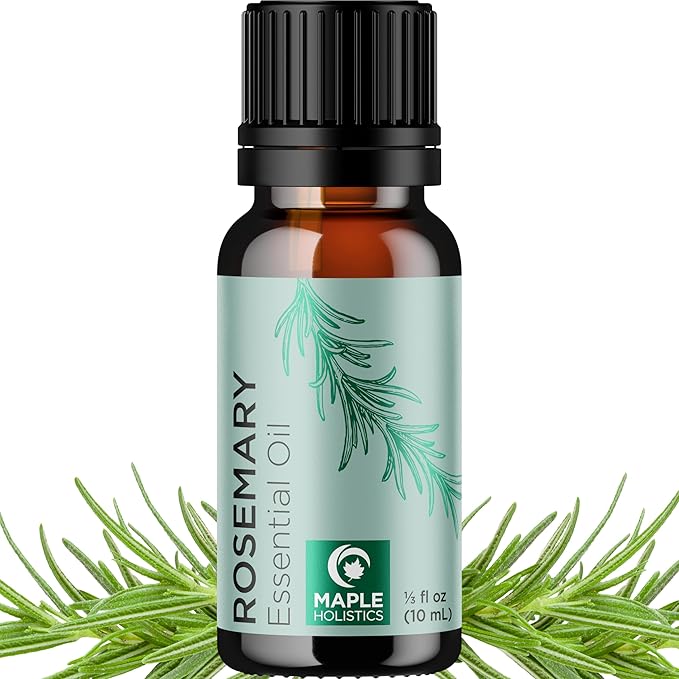 Pure Rosemary Essential Oil for Aromatherapy - Undiluted Rosemary Oil for Hair Skin and Nails - Rosemary Essential Oil for Diffusers Plus Hair Oil for Enhanced Shine Cleansing and Dry Scalp Treatment