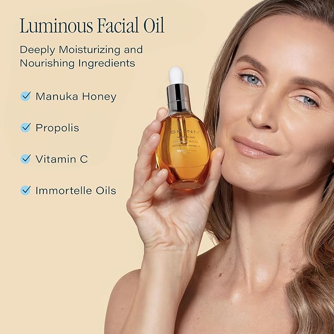 SKINN Luminous Facial Oil & Moisturizing Body Lotion for Dry Skin Skincare Bundle