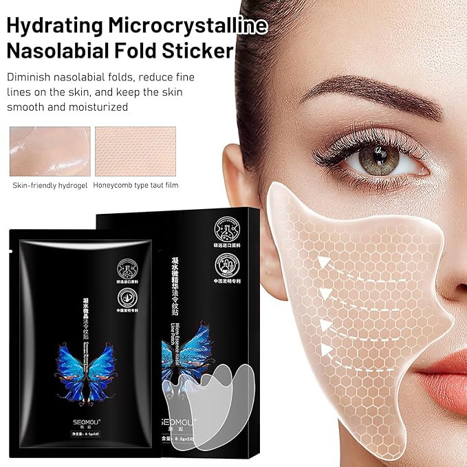 2 Boxes Joylandgo Wrinkle Patches, Microcrystalline Nasolabial Folds Removal Patches, Joylandgo Wrinkle Removers Patches, Lift Tape Invisible Anti Wrinkle Patches