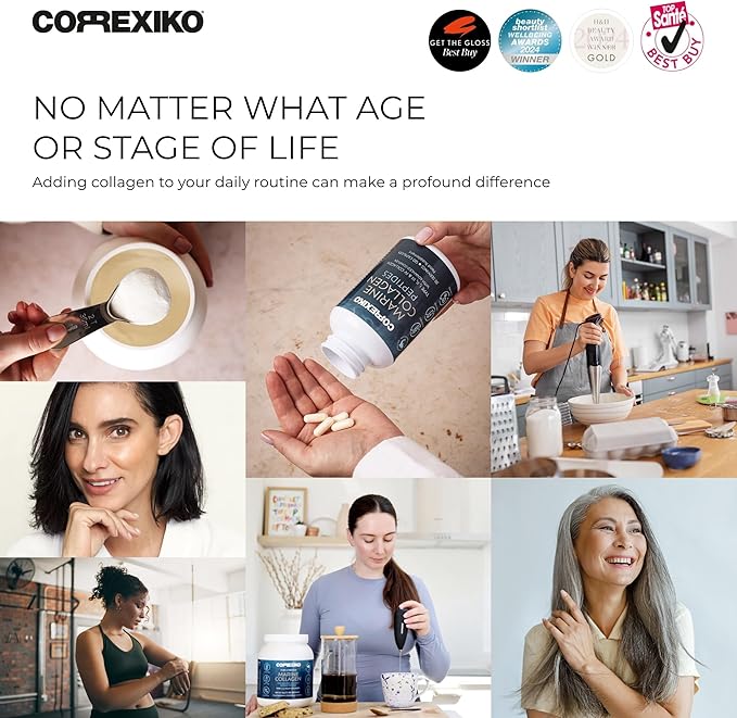 CORREXIKO Marine Collagen Powder Supplement Unflavored - 1kg & 5oz Bundle - 10,000mg Double Hydrolyzed Collagen Peptides per Serving - Formulated for Maximum Absorption - Hair, Skin & Nails