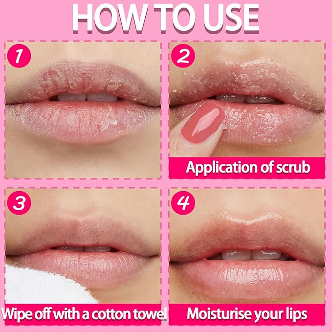 2PCS Lip Scrub Exfoliator,Gentle Lip Scrubber Exfoliator,Lip Exfoliator Scrub for Daily Lip Care,Lip Moisturizer for Nourishing Lip（Peach, Avocado）