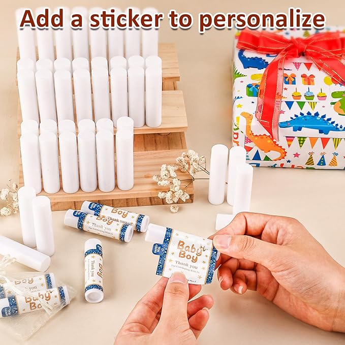 350 Pack Lip Balm Unlabeled, Natural Lip Balm Bulk Blank Tube, Personalized Lip Balms for Party Favors Adults and Bridal Shower Favors or Baby Shower Gifts-7 Flavors