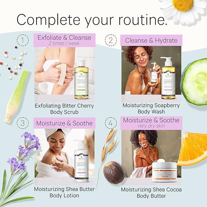 Tree to Tub Lavender Shea Butter Body Lotion for Dry Skin & Sensitive Skin Face Wash for Dry Skin - Moisturizing Sensitive Skin Lotion & Gentle Hydrating Foaming Face Cleanser for Women & Men