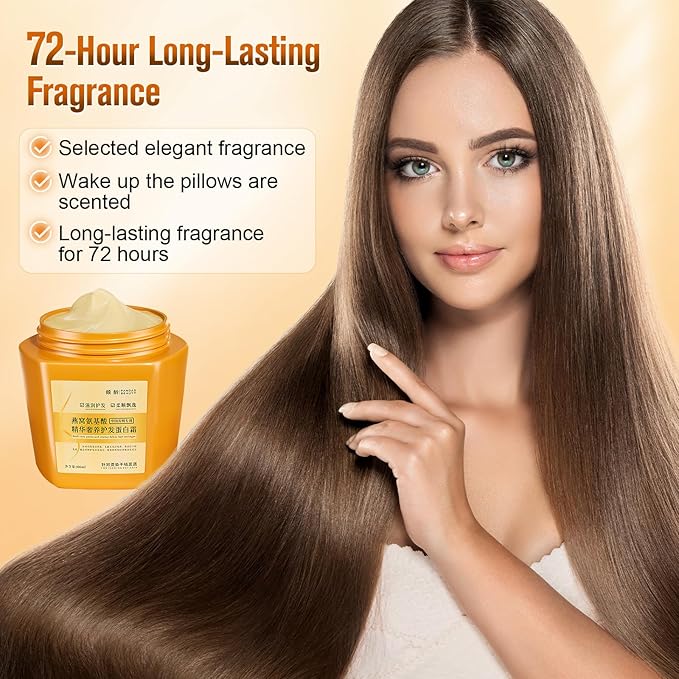 Amino Acid Essence Luxury Nourishing Hair Protein Cream, Amino Acid Moisturizing Repair Hair Care Conditioner, Repairing Essence Hair Mask for Dry, Frizzy, and Damaged Hair (500ml)