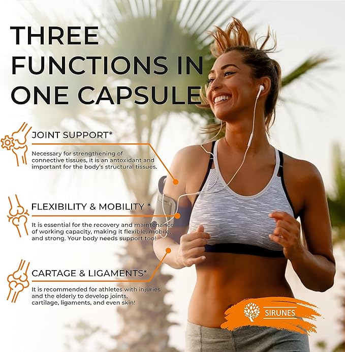 SIRUNES Bovine Collagen Supplements for Men and Women I Hydrolyzed Grass Fed Bovine Collagen Peptides Dietary Supplement for Joint, Nerve & Bone Support - Non-GMO, Anti-Aging - 100 Capsules