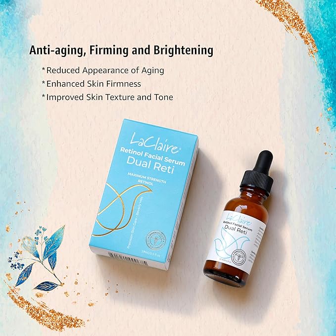 Skincare Duo: 2 Units of 8% Complex Retinol Face Serum 15 ml + 1 Unit of Vitamin C+ Serum, Anti-Aging, Brightening, Firming, Smoothing 30 ml