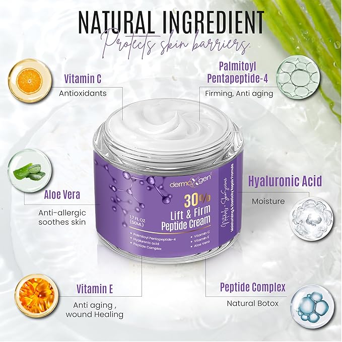 30% Matrixyl 3000 Lift And Firm Elasticity Repair Formula- Pure Organic Powerful Triple Combination Cream/reduce Sun Spots (Peptide Booster Cream)